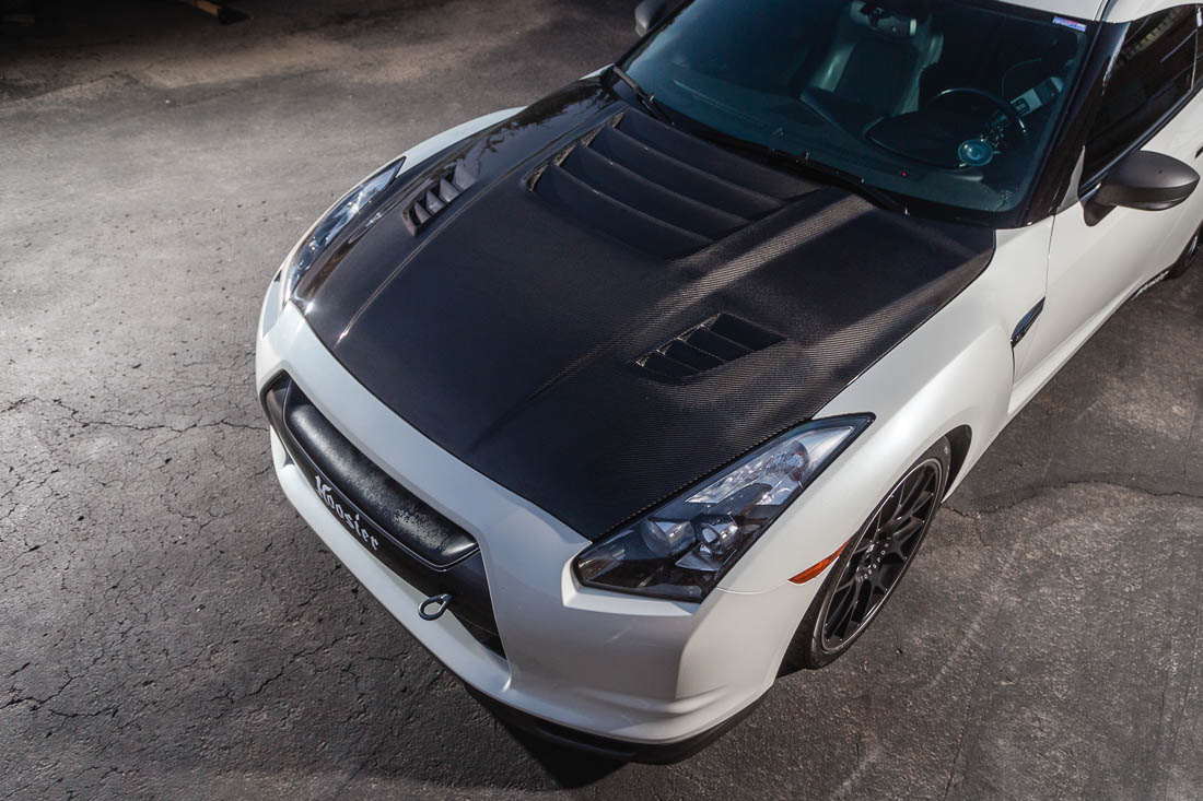 Agency Power Aeroform Gloss Carbon Fiber Vented Hood Nissan R35 GT-R 09